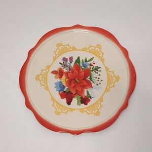 Pioneer Woman Winter Bouquet Cake Plate/Serve Ware Stoneware 11"